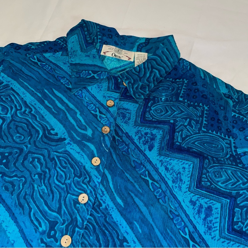 Orvis‎ Vibrant Blue Casual Button Down Shirt